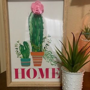 Boho Shadowbox Cactus Wall Decor